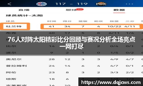 76人对阵太阳精彩比分回顾与赛况分析全场亮点一网打尽